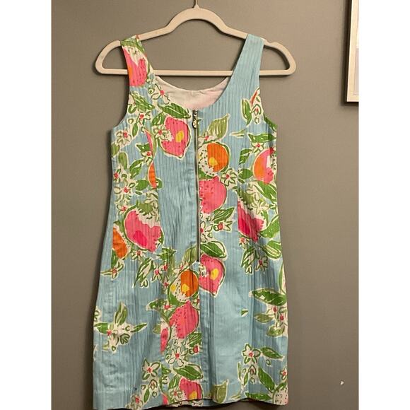 LILLY PULITZER CATHY SHIFT POOL BLUE PINK LEMONADE 100% COTTON SZ 00 $168 MSRP - Picture 4 of 8